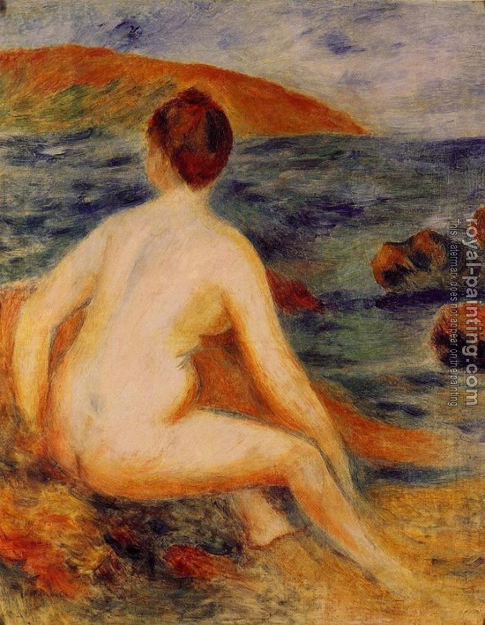 Pierre Auguste Renoir : Nude Bather Seated by the Sea